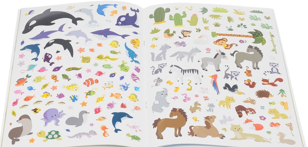Книга с 600 наклейками - Животные  